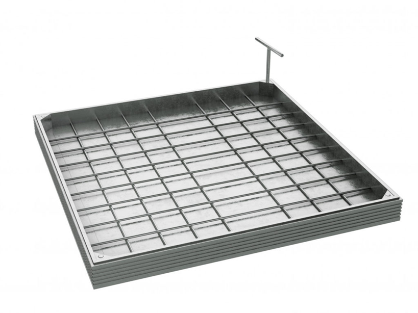 ALUMINUM MANHOLE COVER 40 X 40 [CROWN - BH]  