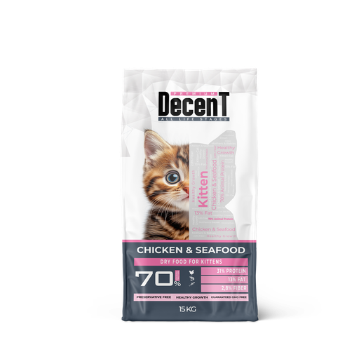 KITTEN CHICKEN & SEAFOOD 15 KG FOR HEALTHY GROWTH [DECENT] CAGATAY MADE IN TURKEY